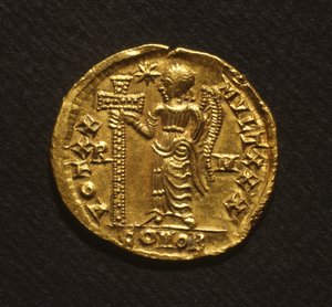 Solidus of Galla Placidia, 425-50 (arany)